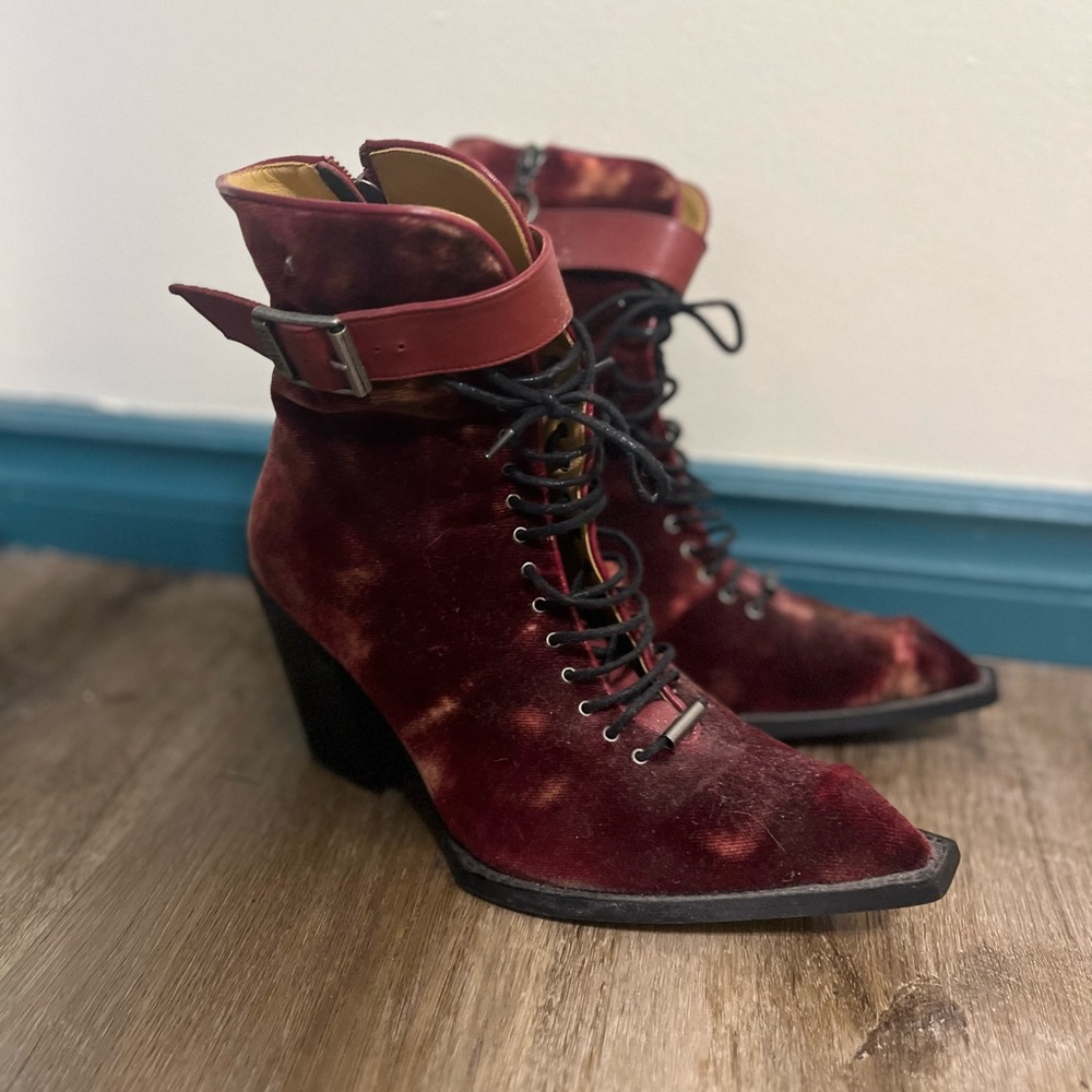 Fluevog cubist cupcake swordfish ankle boot